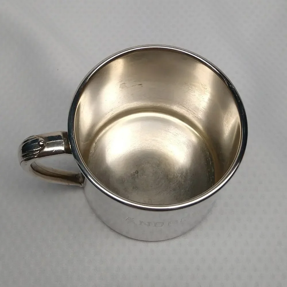 Vintage Oneida Community Silverplate Baby Cup Engraved Andrew Child Mug